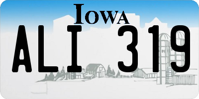 IA license plate ALI319