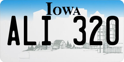 IA license plate ALI320