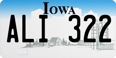 IA license plate ALI322