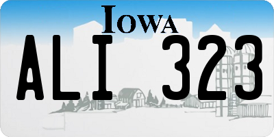 IA license plate ALI323