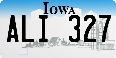 IA license plate ALI327