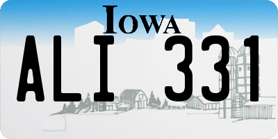 IA license plate ALI331