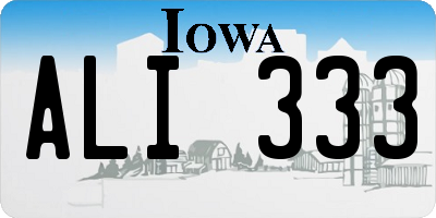 IA license plate ALI333