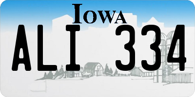 IA license plate ALI334