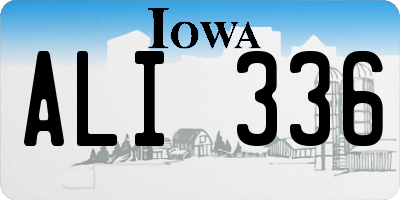 IA license plate ALI336