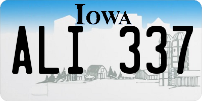 IA license plate ALI337