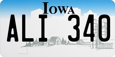 IA license plate ALI340