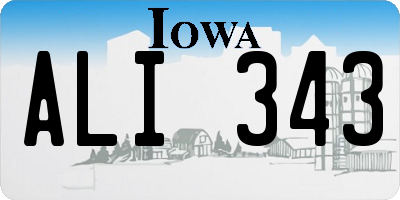 IA license plate ALI343