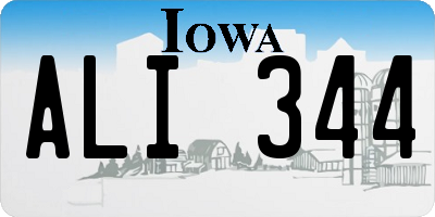 IA license plate ALI344