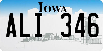 IA license plate ALI346