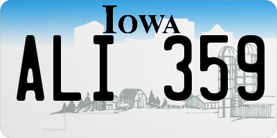 IA license plate ALI359