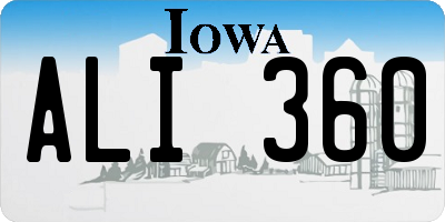 IA license plate ALI360