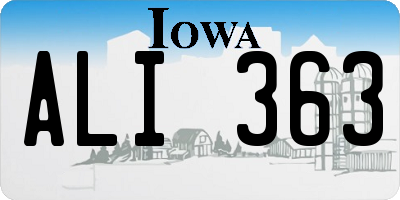IA license plate ALI363