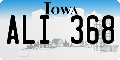 IA license plate ALI368