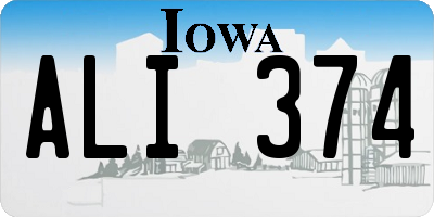 IA license plate ALI374