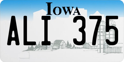 IA license plate ALI375