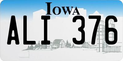 IA license plate ALI376