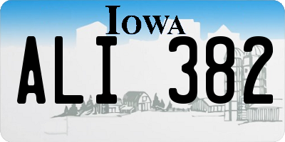 IA license plate ALI382