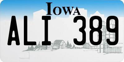 IA license plate ALI389