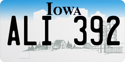 IA license plate ALI392