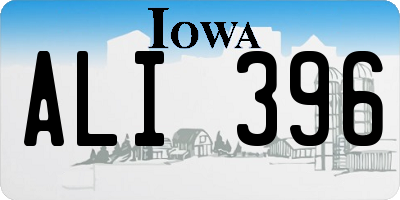 IA license plate ALI396