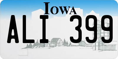 IA license plate ALI399