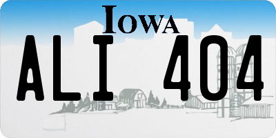 IA license plate ALI404