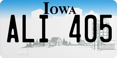 IA license plate ALI405