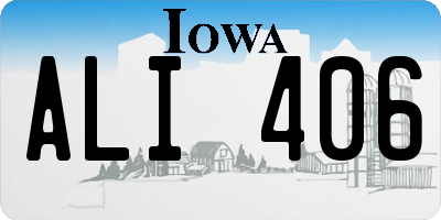 IA license plate ALI406