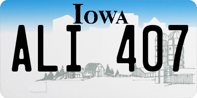 IA license plate ALI407