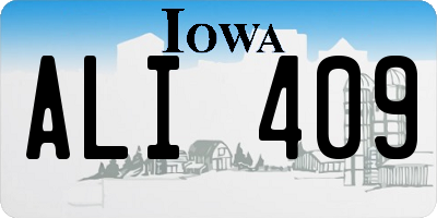 IA license plate ALI409