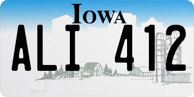 IA license plate ALI412