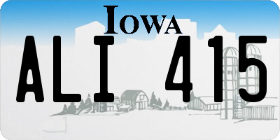 IA license plate ALI415