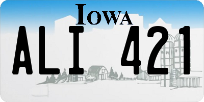 IA license plate ALI421