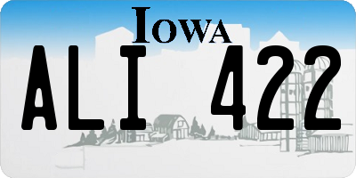 IA license plate ALI422