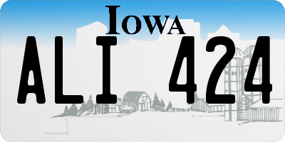 IA license plate ALI424