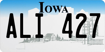 IA license plate ALI427