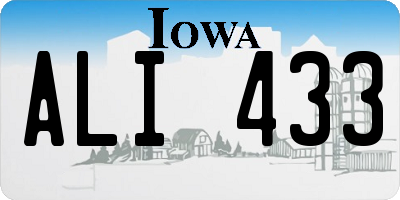 IA license plate ALI433
