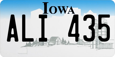 IA license plate ALI435