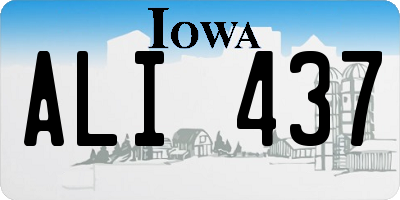 IA license plate ALI437