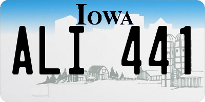 IA license plate ALI441