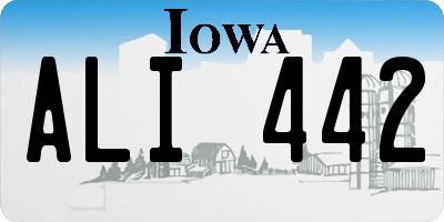 IA license plate ALI442