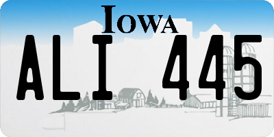 IA license plate ALI445