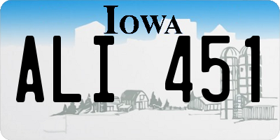 IA license plate ALI451