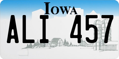 IA license plate ALI457