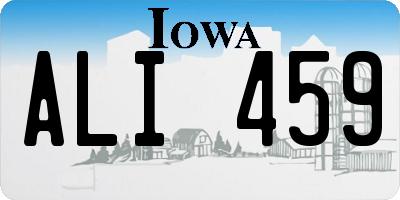 IA license plate ALI459