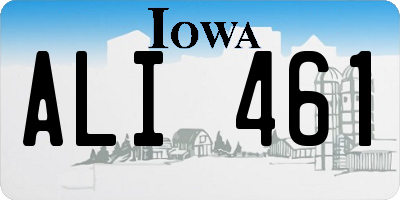 IA license plate ALI461