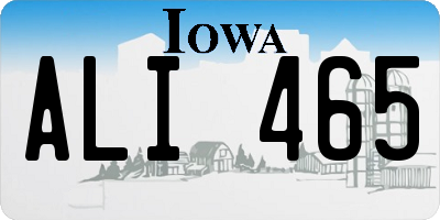 IA license plate ALI465