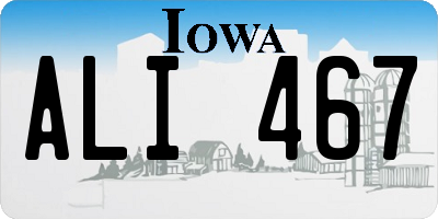 IA license plate ALI467
