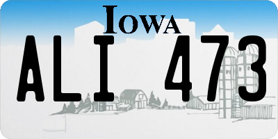 IA license plate ALI473